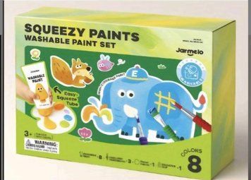 Творчій набір фарб Squeezy на водній основі 8 кольорів Jar Melo JA99483 фото