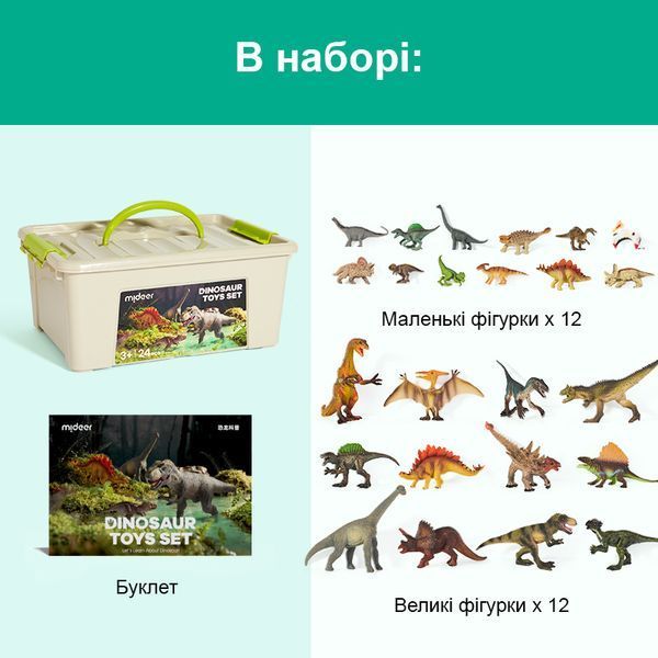 Набір фігурок Динозаври, 24шт MD1213 фото